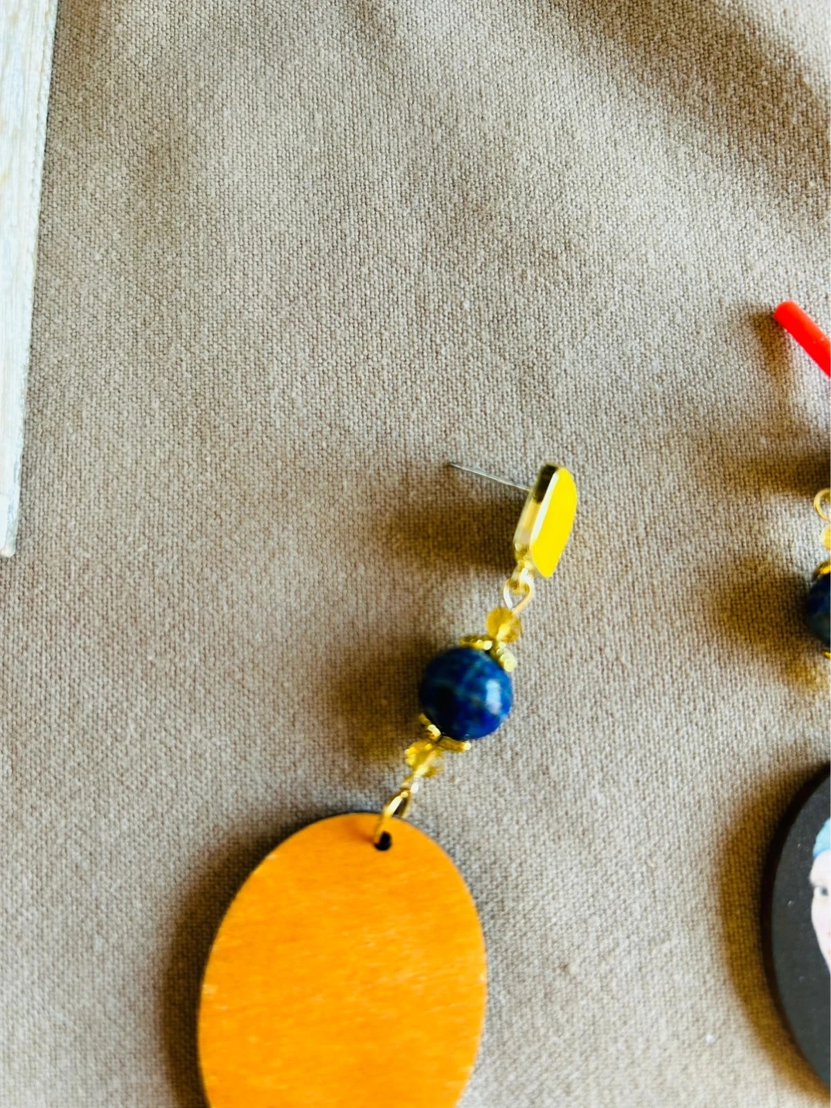 💙🎨Brincos de Arte Boêmia Vermeer Lápis-Lazuli Pedra Natural Brincos Artísticos🎨💙 – photo 9